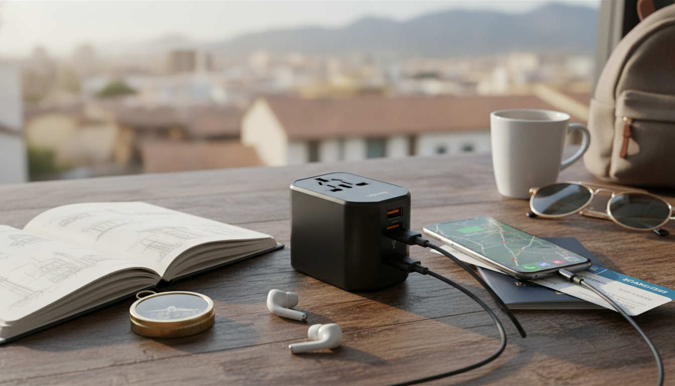 20W Universal Travel Charger: USB-C + Dual USB-A