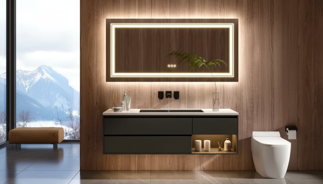 47x24 LED Vanity Mirror: Backlit, Anti-Fog, 3-Color