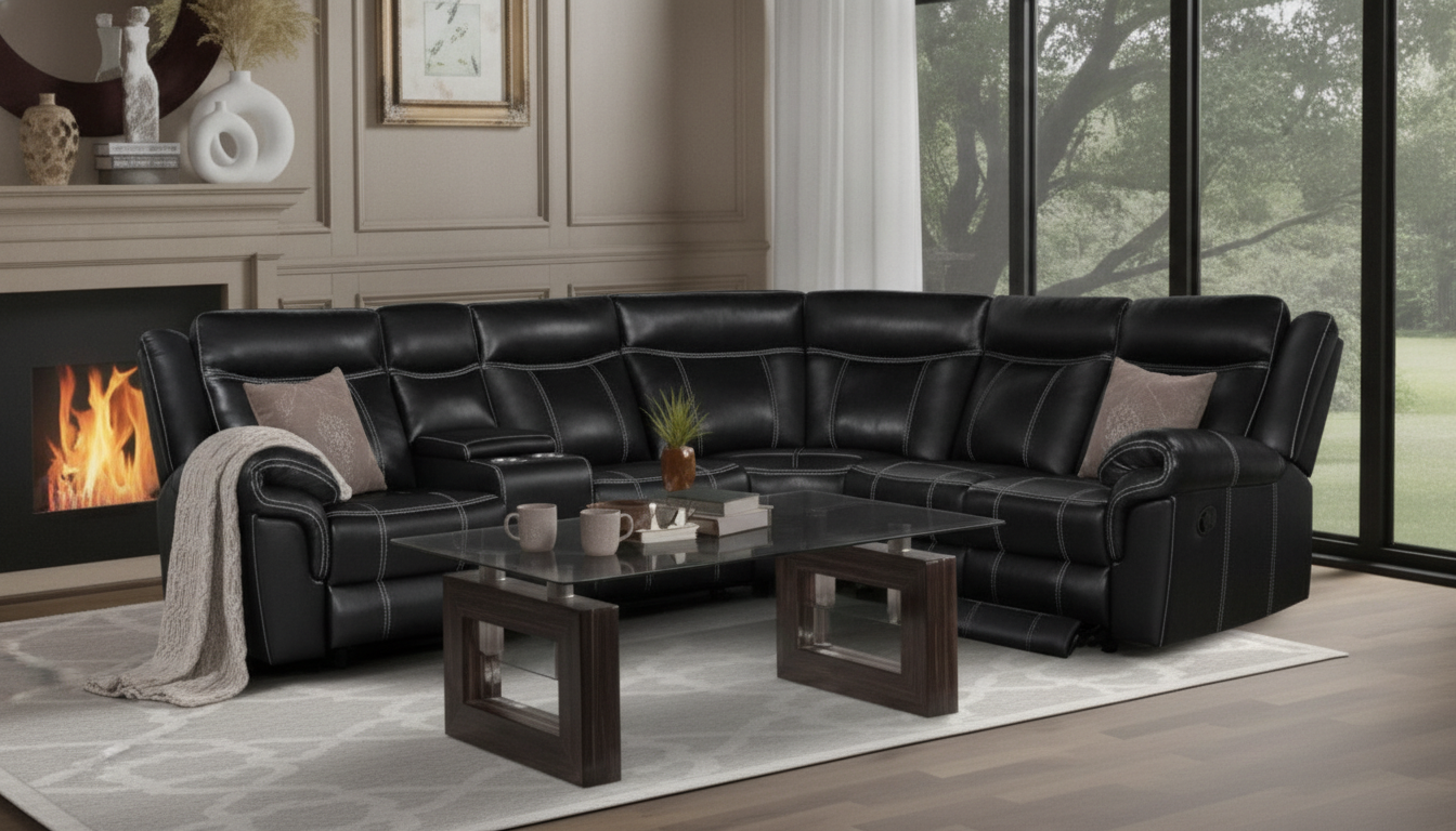 Recliner Sectional Sofa with USB, Cup Holders & Storage