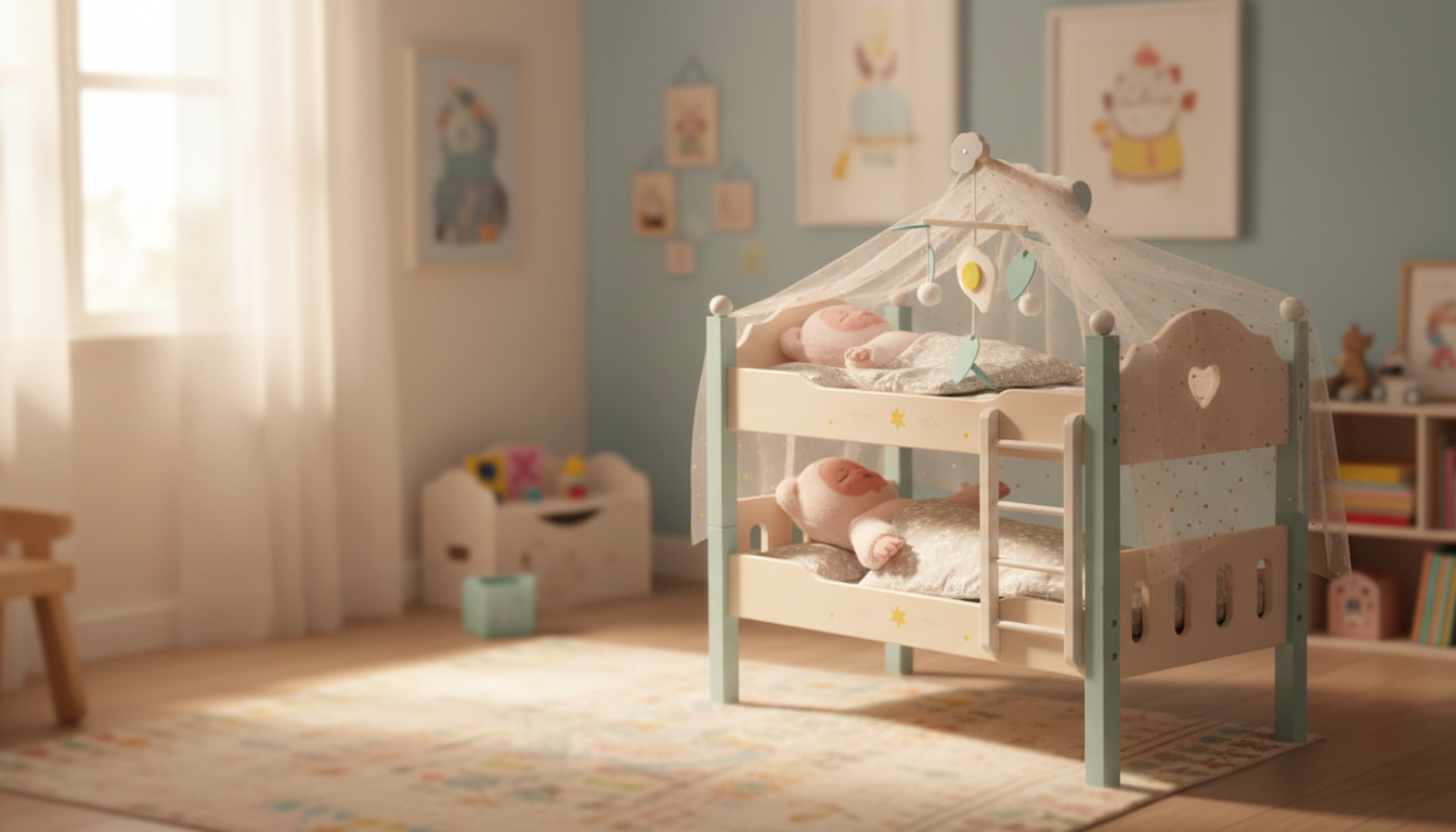 Wooden Bunk Bed for 18-Inch Dolls: Sleepover Ready
